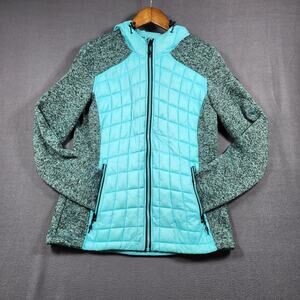 Killtec Womens Jacket Sz 10 Blue Hooded Tech Series Quilted Puffer Snow Ski Coat